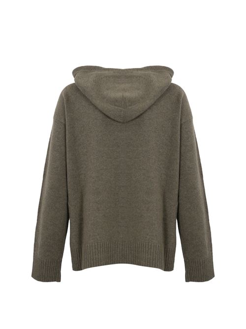 Felpa in maglia cashmere marrone con cappuccio WEEKEND MAX MARA | 2425366142600002